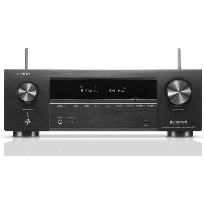Denon AVRX1700H | Récepteur AV 7.2 canaux - Cinéma maison - Audio 3D - 8K - HEOS - 80 W / Canal - Noir-Sonxplus Sorel