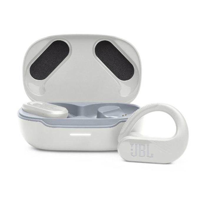 JBL Endurance Peak III | Écouteurs Sport intra-auriculaires - 100% Sans fil - Étanche - Conception Powerhook - Blanc-Sonxplus Sorel