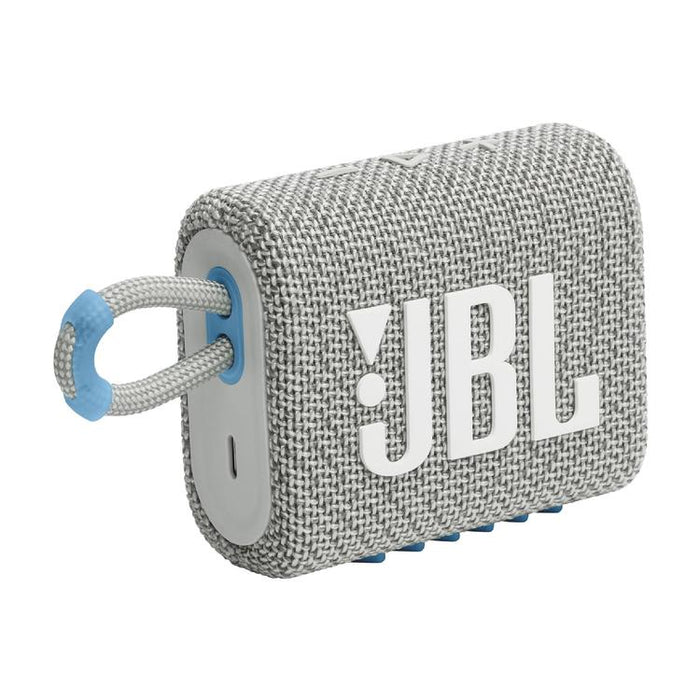 JBL Go 3 Eco | Mini Haut-parleur - Ultra-portable - Bluetooth - IP67 - Blanc-Sonxplus Sorel