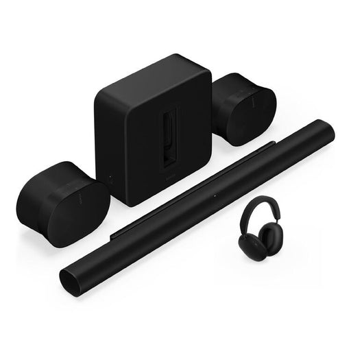 Sonos | Ensemble de divertissement personnel haut de gamme avec Arc Ultra - 9.1.4 Canaux + Ace + Sub 4 + 2 Era 100 - Noir-Sonxplus Sorel
