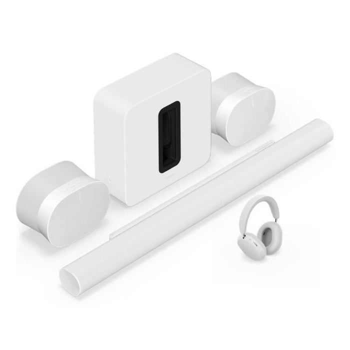 Sonos | Ensemble de divertissement personnel haut de gamme avec Arc Ultra - 9.1.4 Canaux + Ace + Sub 4 + 2 Era 100 - Blanc-Sonxplus Sorel