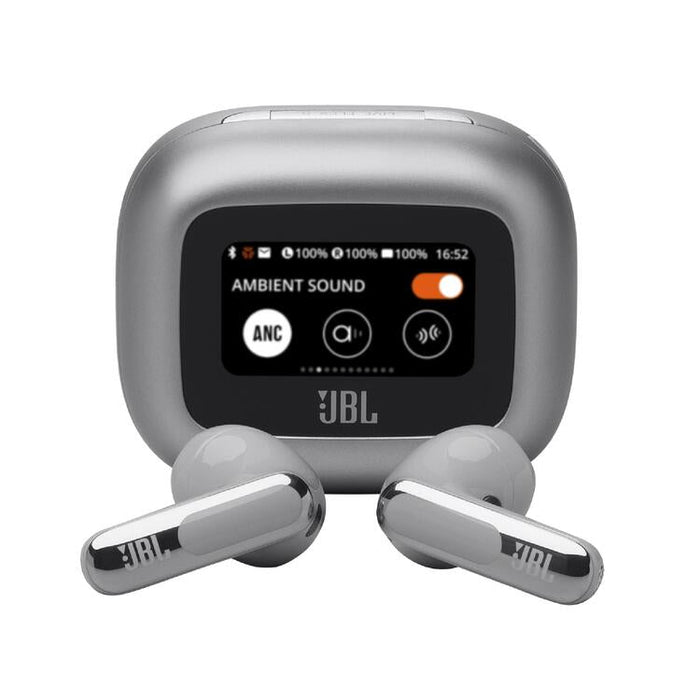 JBL Live Flex 3 | Écouteurs intra-auriculaire - Sans fil - Réduction de bruit - Écran tactile 1,45" - Argent | Sonxplus Sorel