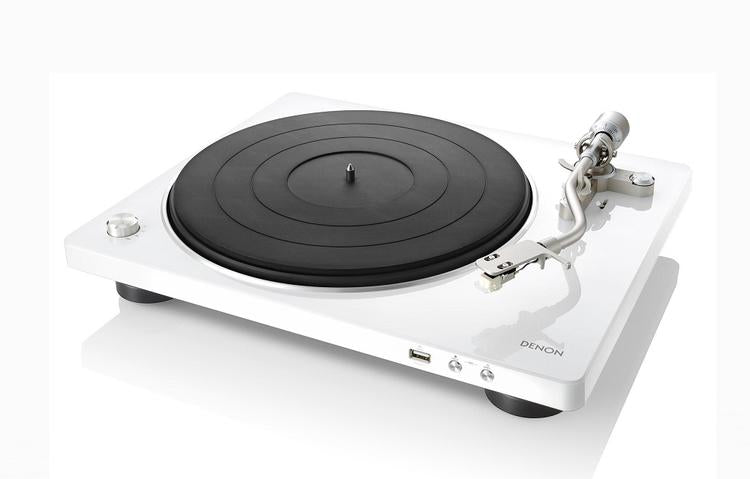 Denon DP-450USB | Table tournante Hi-Fi - Port USB - Bras de lecture en "S" - Blanc-Sonxplus Sorel