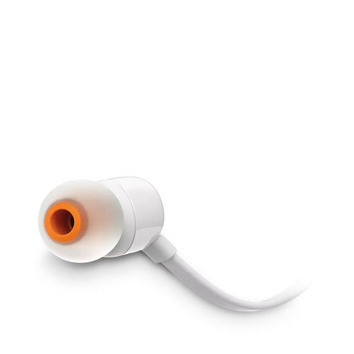 JBL Tune 110 | Écouteurs filaire intra-auriculaires - Avec télécommande 1 bouton - Microphone - Blanc-Sonxplus Sorel