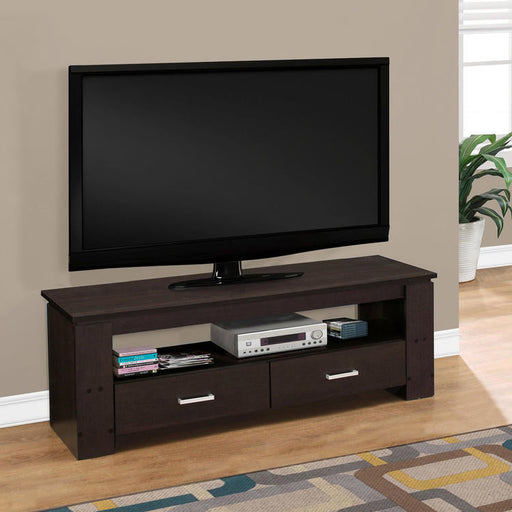 Monarch Specialties I 2600 | Meuble TV - 48" - 2 Tiroirs de rangement - Espresso-Sonxplus Sorel