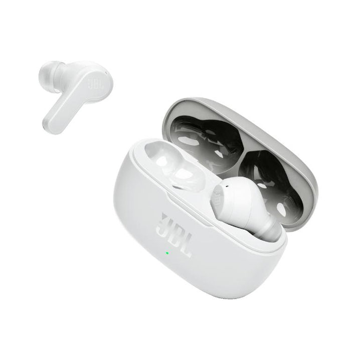 JBL Vibe 200TWS | Écouteurs 100% sans fil intra-auriculaires - Bluetooth - Son JBL Deep Bass - Microphone - Blanc-Sonxplus Sorel