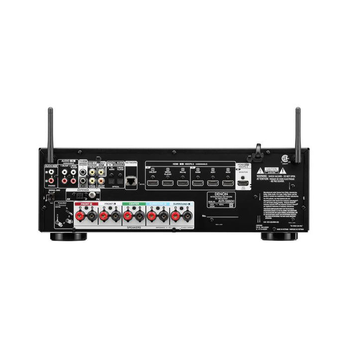 Denon AVRS660H | Récepteur AV 5.2 canaux - Cinéma maison - 8K - HEOS intégré - Commande vocale - 75 W / Canal - Noir-Sonxplus Sorel