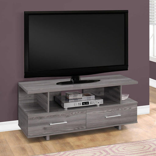 Monarch Specialties I 2608 | Meuble TV - 48" - 2 Tiroirs de rangement - Gris-Sonxplus Sorel