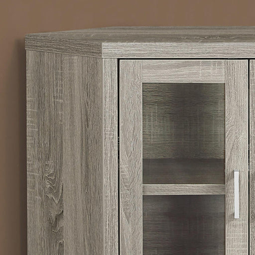 Monarch Specialties I 2701 | Meuble TV - 42" - En coin - Portes vitrés - Taupe Foncé-Sonxplus Sorel
