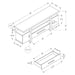 Monarch Specialties I 2725 | Meuble TV - 60" - Dessus en simili-ciment - Blanc-Sonxplus Sorel