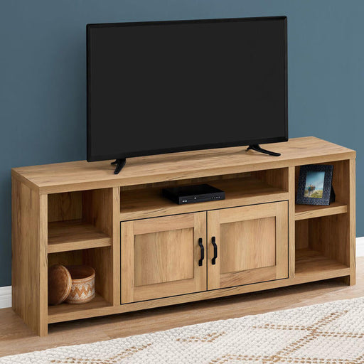 Monarch Specialties I 2744 | Meuble TV - 60" - Imitation bois - Pin d'or-Sonxplus Sorel