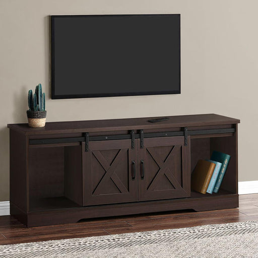 Monarch Specialties I 2745 | Meuble TV - 60" - 2 Portes coulissantes - Expresso-Sonxplus Sorel