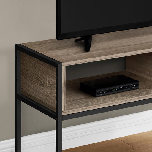 Monarch Specialties I 2876 | Meuble TV - 48" - Métal noir - Taupe foncé-Sonxplus Sorel