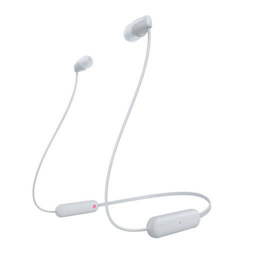 Sony WI-C100 | Écouteurs intra-auriculaires - Sans fil - Bluetooth - Autour du cou - Microphone - IPX4 - Blanc-Sonxplus Sorel