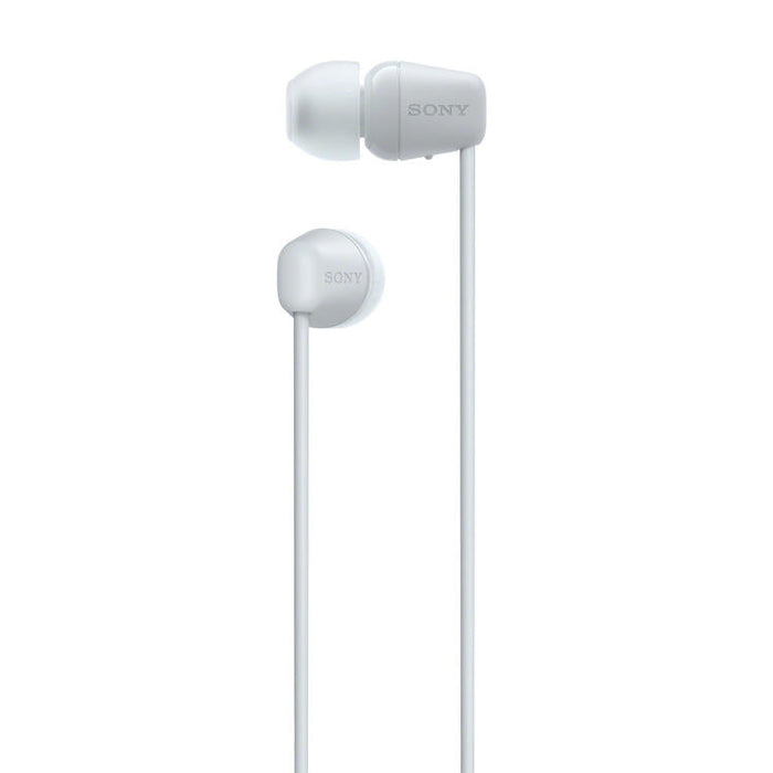 Sony WI-C100 | Écouteurs intra-auriculaires - Sans fil - Bluetooth - Autour du cou - Microphone - IPX4 - Blanc-Sonxplus Sorel