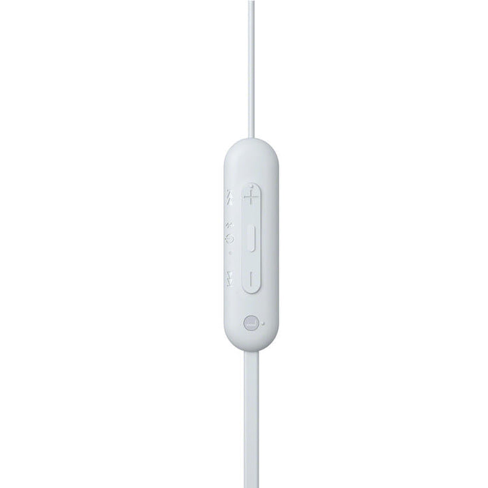 Sony WI-C100 | Écouteurs intra-auriculaires - Sans fil - Bluetooth - Autour du cou - Microphone - IPX4 - Blanc-Sonxplus Sorel