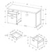 Monarch Specialties I 7143 | Meuble d'ordinateur - 60" - Métal argent - Espresso-Sonxplus Sorel