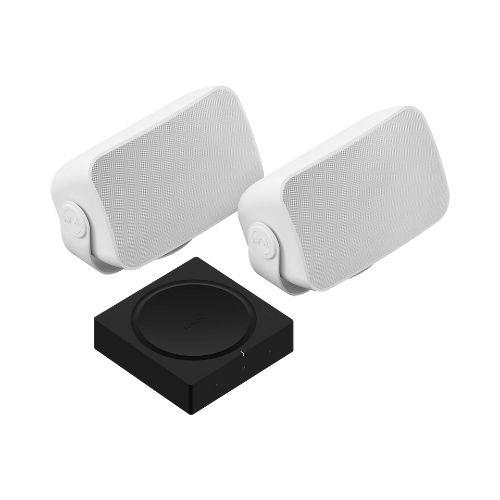 Sonos | Ensemble extérieur - Amp avec 2 Haut-parleurs Outdoor par Sonos et Sonance - Blanc-Sonxplus Sorel