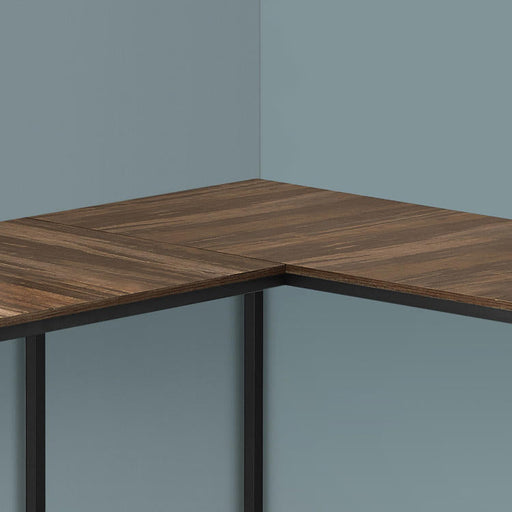 Monarch Specialties I 7391 | Meuble d'ordinateur - 58" - En coin - Conception en L - Métal noir - Immitation bois brun-Sonxplus Sorel