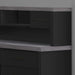 Monarch Specialties I 7430 | Meuble d'ordinateur - En coin - Conception en L - Orientation gauche ou droite - Avec tiroirs - Dessus gris - Noir-Sonxplus Sorel