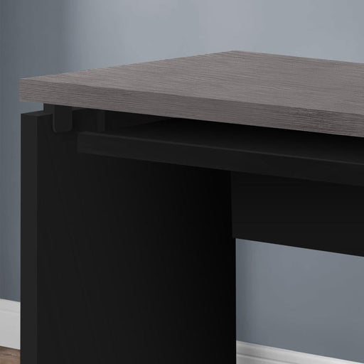Monarch Specialties I 7439 | Meuble d'ordinateur - Compact - Grand plateau de clavier - Dessus gris - Noir-Sonxplus Sorel