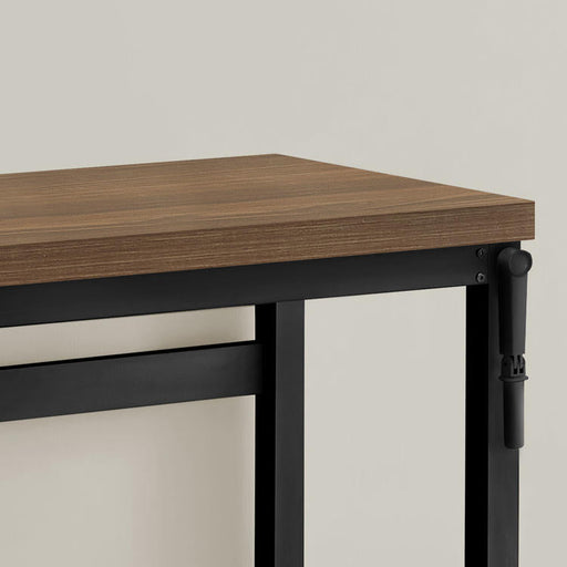 Monarch Specialties I 7675 | Meuble d'ordinateur - 48" - Hauteur ajustable - Style contemporain - Base en métal noir - Imitation bois noyer-Sonxplus Sorel
