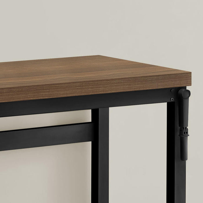 Monarch Specialties I 7675 | Meuble d'ordinateur - 48" - Hauteur ajustable - Style contemporain - Base en métal noir - Imitation bois noyer-Sonxplus Sorel