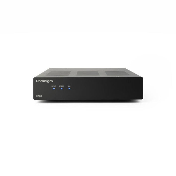 Paradigm X-500 | Amplificateur stéréo - 2 canaux ou monocanal ponté - Jusqu’à 500 watts de puissance - Mince - Noir-Sonxplus Sorel