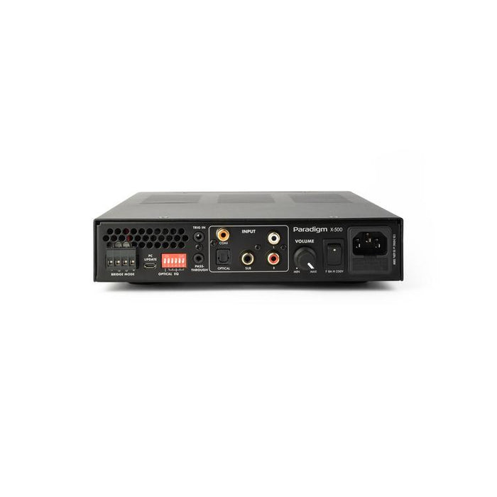 Paradigm X-500 | Amplificateur stéréo - 2 canaux ou monocanal ponté - Jusqu’à 500 watts de puissance - Mince - Noir-Sonxplus Sorel
