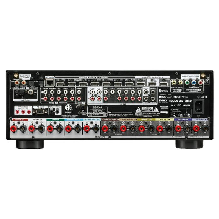 Denon AVRX4800H | Récepteur AV 9.4 canaux - 8K - Auro 3D - Cinéma maison - HEOS - Noir-Sonxplus Sorel