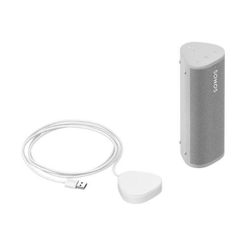 Sonos | Ensemble de Recharge Roam - 1 Haut-parleur Roam portatif - 1 Chargeur Roam - Blanc-Sonxplus Sorel