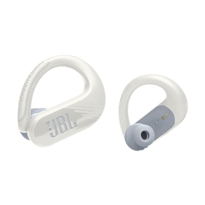 JBL Endurance Peak III | Écouteurs Sport intra-auriculaires - 100% Sans fil - Étanche - Conception Powerhook - Blanc-Sonxplus Sorel