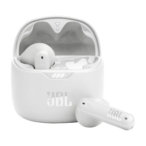 JBL Tune Flex | Écouteurs intra-auriculaires - 100% Sans fil - Bluetooth - Réduction de bruit - Conception Stick-open - IPX4 - Blanc-Sonxplus Sorel