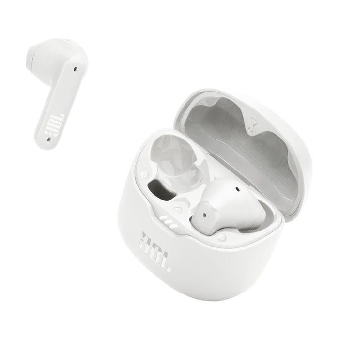 JBL Tune Flex | Écouteurs intra-auriculaires - 100% Sans fil - Bluetooth - Réduction de bruit - Conception Stick-open - IPX4 - Blanc-Sonxplus Sorel
