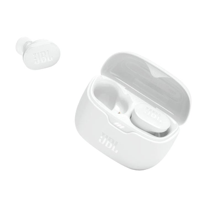 JBL Tune Buds | Écouteurs intra-auriculaires - 100% Sans fil - Bluetooth - Réduction de bruit - 4 microphones - Blanc-Sonxplus Sorel
