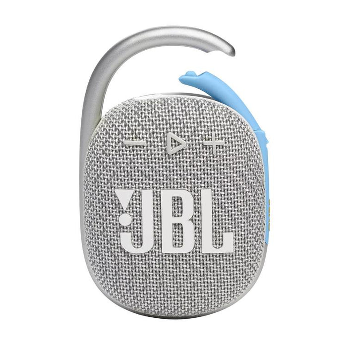 JBL Clip 4 Eco | Haut-parleur - Ultra-portable - Étanche - Bluetooth - Mousqueton intégré - Blanc-Sonxplus Sorel