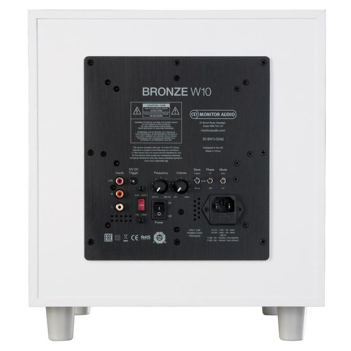 Monitor Audio Bronze W10 Subwoofer | Caisson de graves 10" - 220W - Unité - Blanc-Sonxplus Sorel