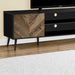 Monarch Specialties I 2781 | Meuble pour téléviseur 72'' - Base noir - Avec 2 portes simili-bois-Sonxplus Sorel
