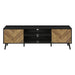 Monarch Specialties I 2781 | Meuble pour téléviseur 72'' - Base noir - Avec 2 portes simili-bois-Sonxplus Sorel