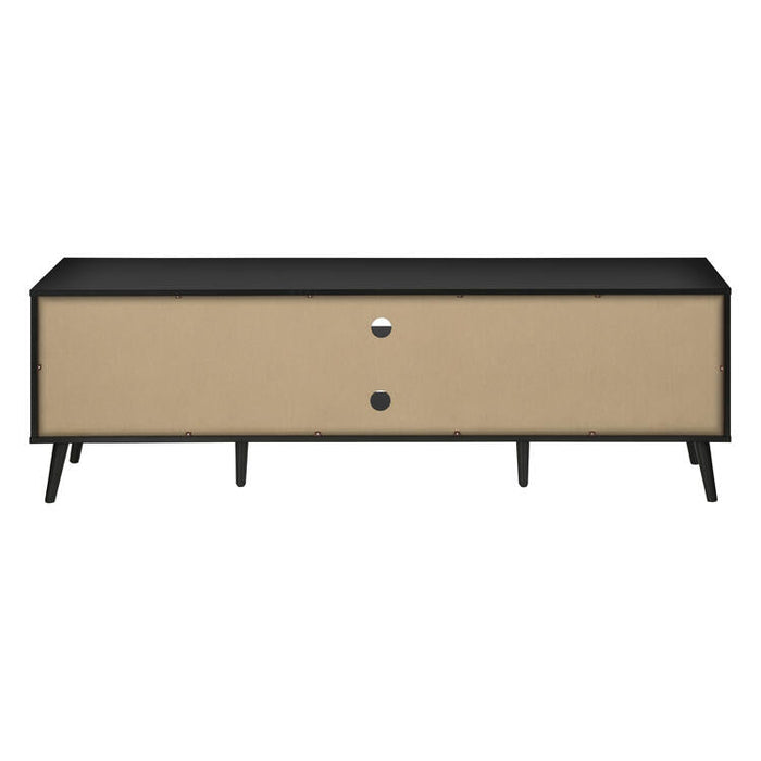 Monarch Specialties I 2781 | Meuble pour téléviseur 72'' - Base noir - Avec 2 portes simili-bois-Sonxplus Sorel