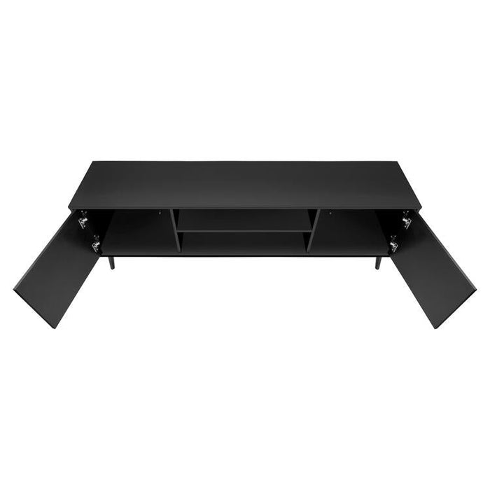 Monarch Specialties I 2781 | Meuble pour téléviseur 72'' - Base noir - Avec 2 portes simili-bois-Sonxplus Sorel