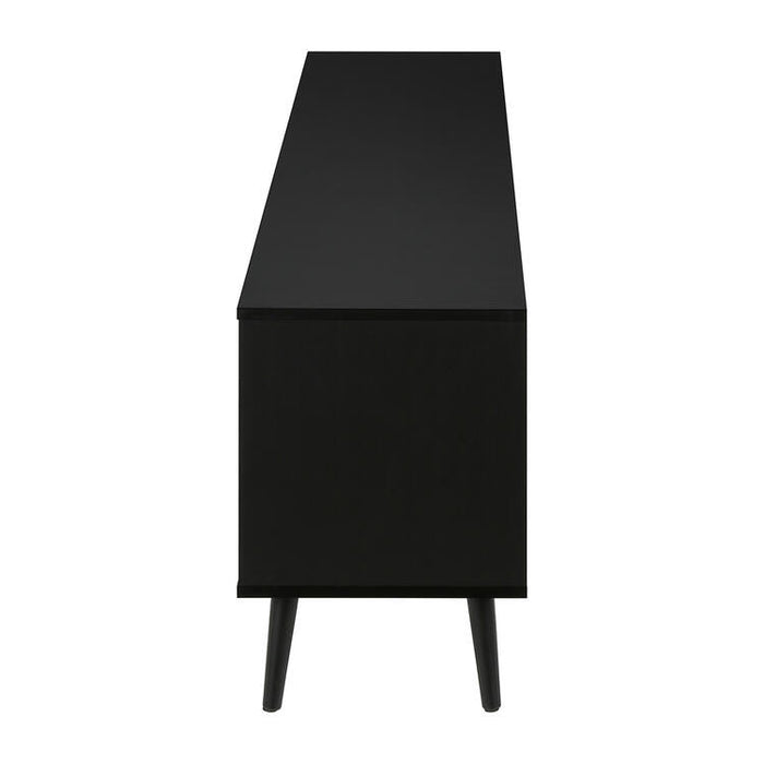 Monarch Specialties I 2781 | Meuble pour téléviseur 72'' - Base noir - Avec 2 portes simili-bois-Sonxplus Sorel