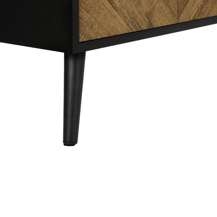 Monarch Specialties I 2781 | Meuble pour téléviseur 72'' - Base noir - Avec 2 portes simili-bois-Sonxplus Sorel