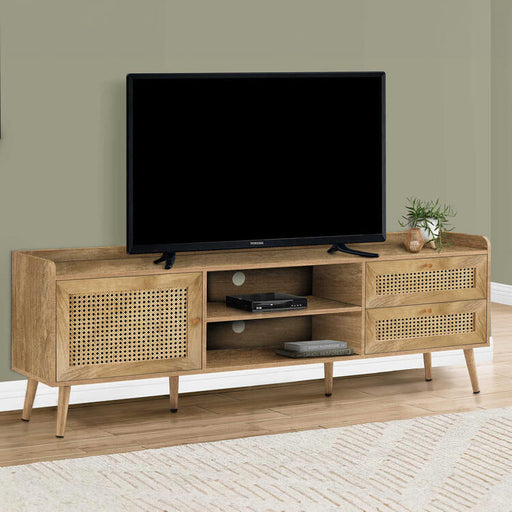 Monarch Specialties I 2723 | Meuble pour téléviseur 72'' - Avec rangement - Noyer-Sonxplus Sorel