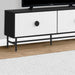 Monarch Specialties I 2732 | Meuble pour téléviseur 60'' - Base de métal noir - 2 portes blanches-Sonxplus Sorel