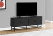 Monarch Specialties I 2732 | Meuble pour téléviseur 60'' - Base de métal noir - 2 portes noires-Sonxplus Sorel