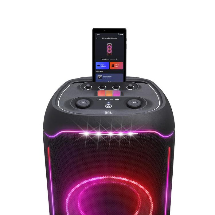 JBL PartyBox Ultimate | Haut-parleur portatif - Jeu de lumière - WiFi 6 - Bluetooth 5.3 - Noir-Sonxplus Sorel