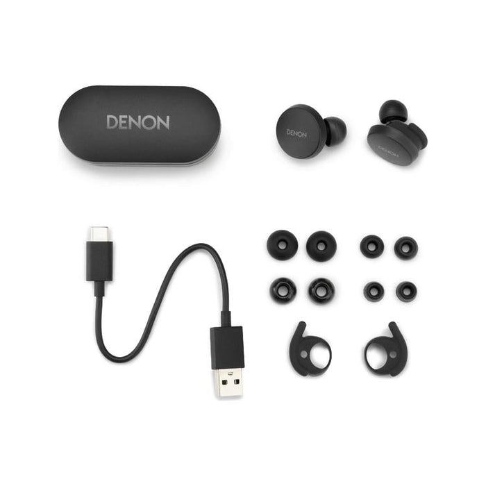 Denon PERL | Écouteurs intra-auriculaires - Sans fil - Bluetooth - Technologie Masimo Adaptive Acoustic - Noir-Sonxplus Sorel
