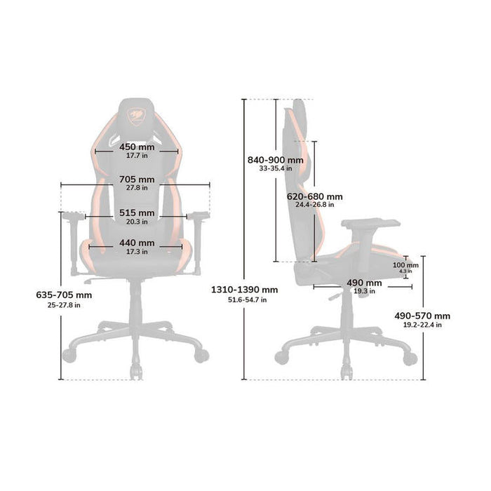 Cougar Hotrod | Chaise de jeu - Dossier multizones - Accoudoir réglable en 3D - Orange-Sonxplus Sorel