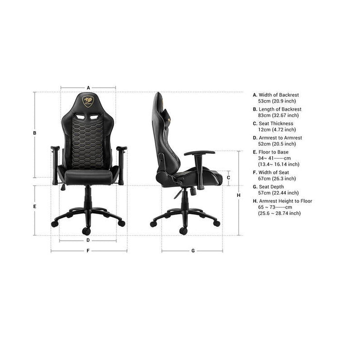 Cougar Outrider | Chaise de jeu - Inclinaison jusqu'à 180 degrés - Logo brodé - Royal-Sonxplus Sorel